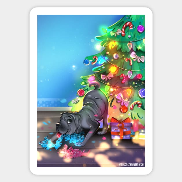 The Puppy Games Christmas Coloring Book Cover Art Sticker by Stitch's Puppy Games